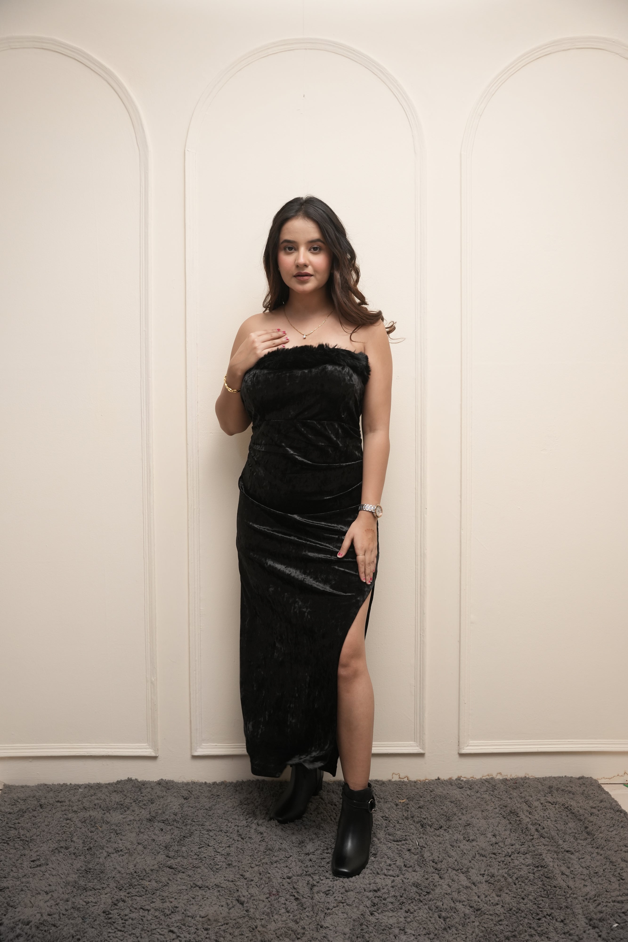 LONG VELVET DRESS
